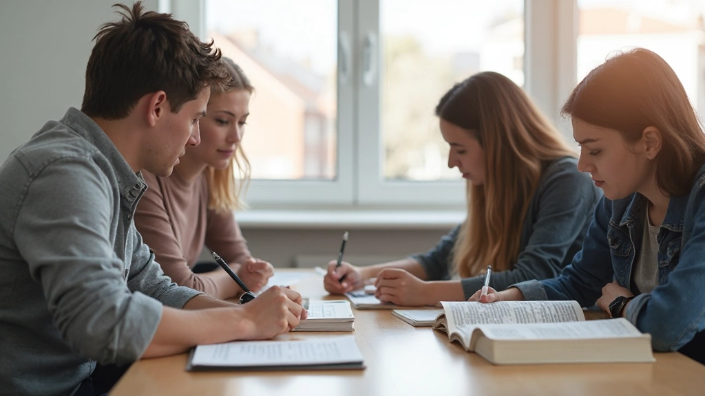 Pessoas aprendendo vocabulário essencial de inglês em sala de aula