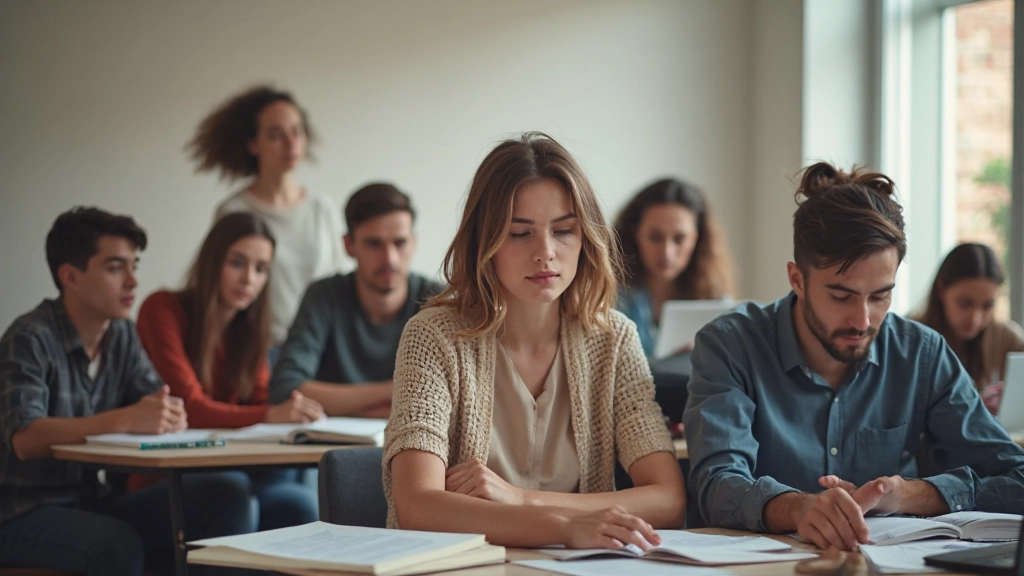 Sala de aula com estudantes aprendendo inglês em Portugal