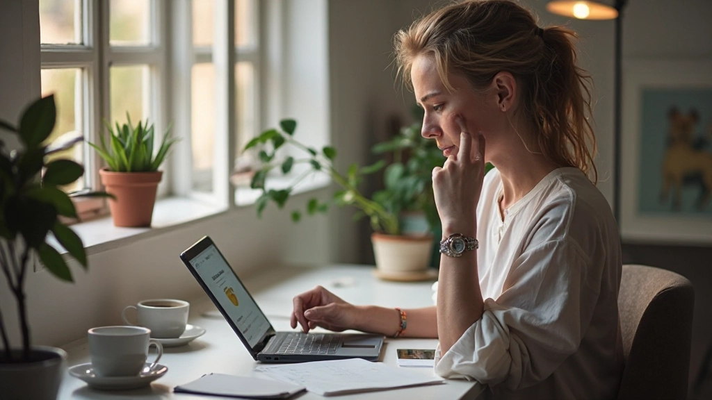 Pessoa estudando inglês em um tablet com aplicativos educacionais, café na mesa, ambiente de estudo confortável
