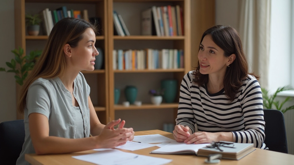 Professor e aluno em aula particular de inglês, um-a-um