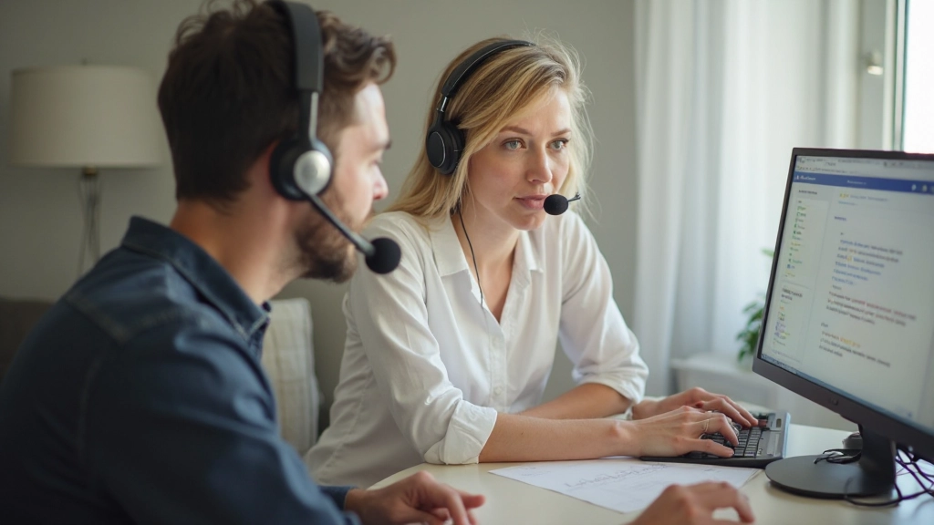 Homem jovem praticando pronúncia de inglês com microfone, estudando em casa